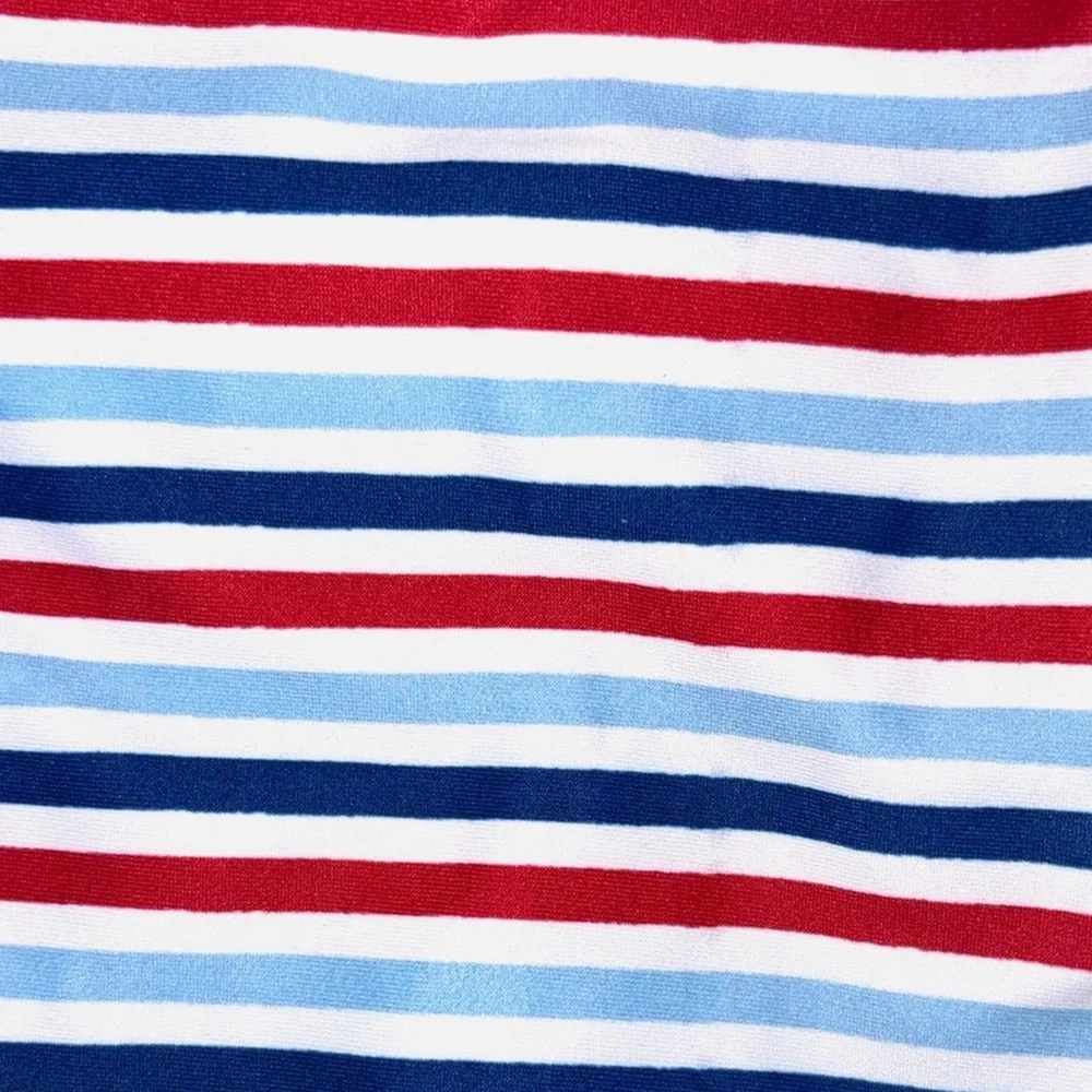 Little English Girls Swimsuit 3-6M Red White Blue Stripe Bow One Piece